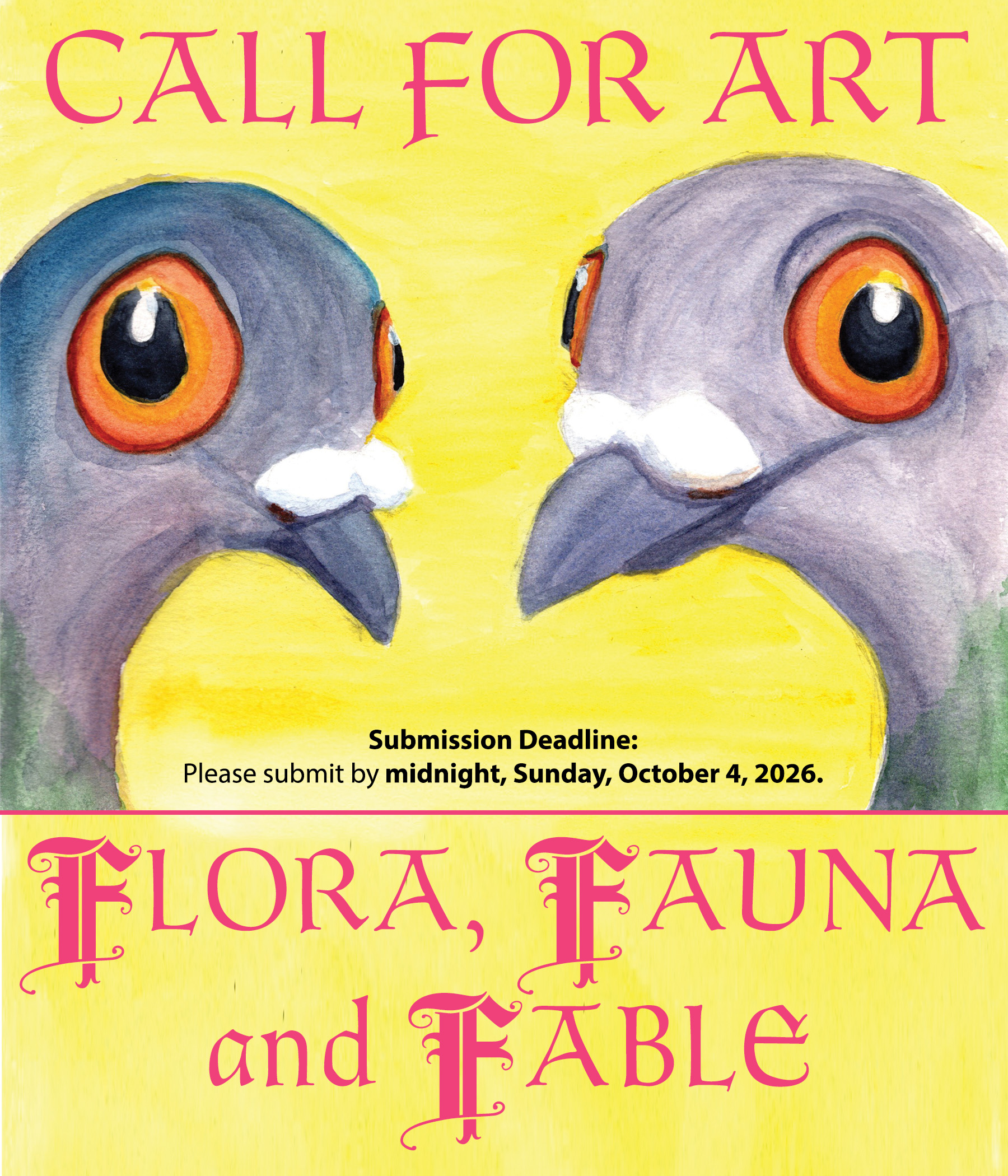 Pigeon Call for Art Flyer